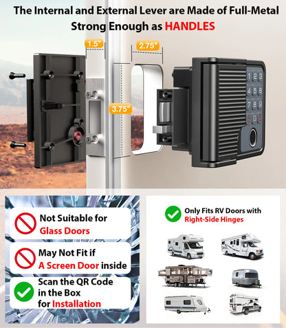 Fingerprint,Remote Keypad, Full Metal Camper Trailer Replacement