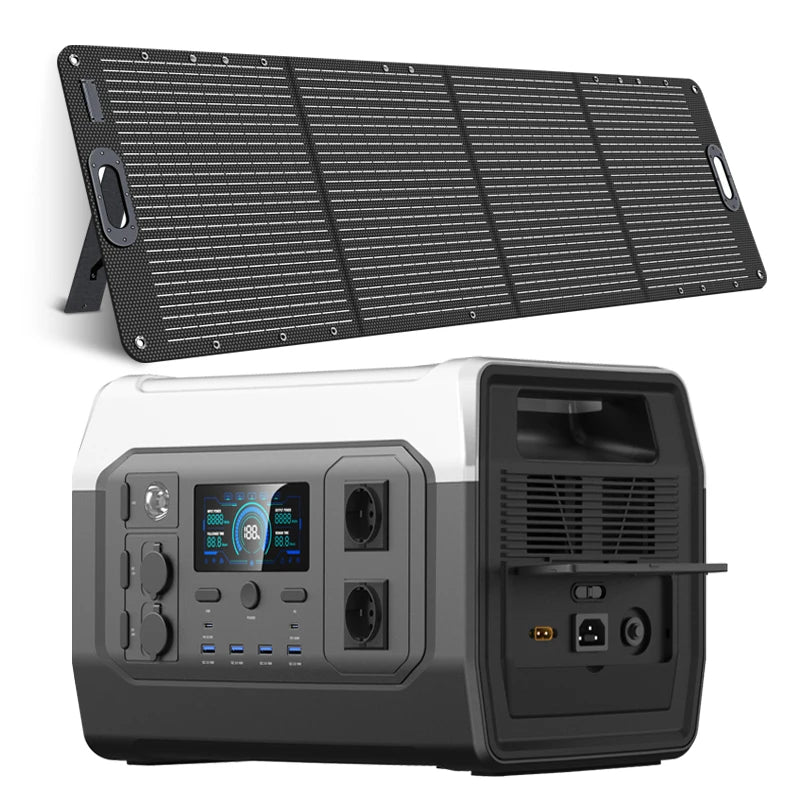 220V 1800W(110V 1600W) Portable Power Station,Battery,  400W 200W Foldable Solar Panel