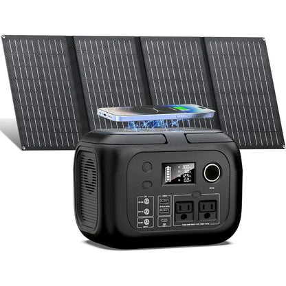 300W Peak Portable Power Station with Panels Solar Generator with AC Outlet
