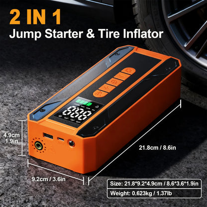 3000A Jump Starter & 150PSI Cordless Air Pump Combo- Portable Power with LED Light