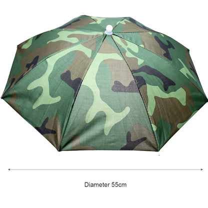 Outdoor Foldable Head Umbrella Hat Headwear Sun Cap Rainproof