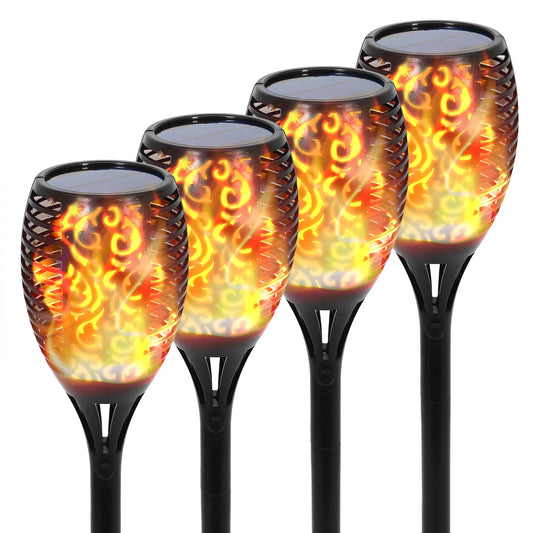 4//8/12/16PCS Solar Flame Torch Lights Outdoor 43 inch 96 LED Waterproof Light Flickering