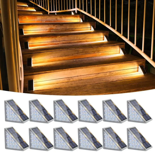 Outdoor Stair Lights 12 Pack, Solar Step Lights Waterproof