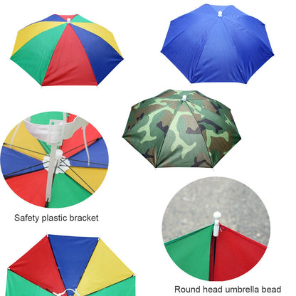 Outdoor Foldable Head Umbrella Hat Headwear Sun Cap Rainproof