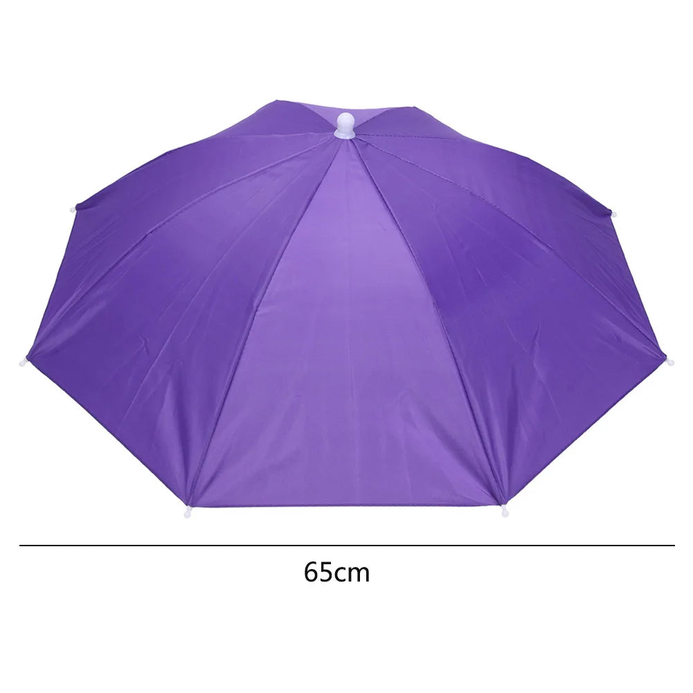 Outdoor Foldable Head Umbrella Hat Headwear Sun Cap Rainproof