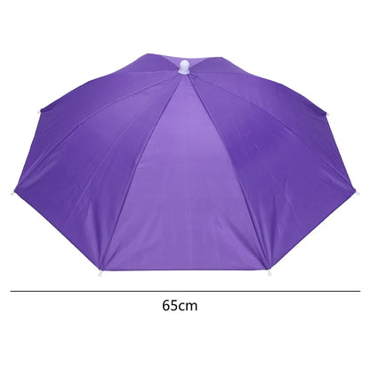Outdoor Foldable Head Umbrella Hat Headwear Sun Cap Rainproof