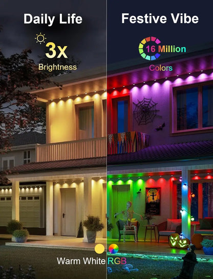 Permanent Outdoor Lights for House, LED with Remote Control