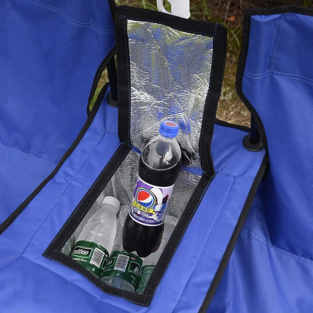 Foldable Picnic Beach Camping Double Chair+Umbrella Table Cooler