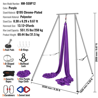 Yoga Swing Stand Aerial Hammock Max 551lbs