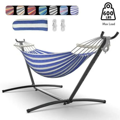 Hammock with Adjustable Stand Hammock with Storage Bag, 600lb Capacity