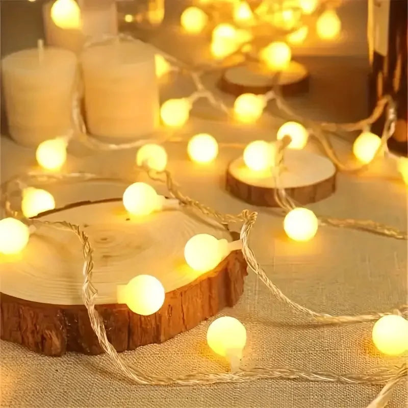 Outdoor Christmas LED String Lights - Waterproof Solar-Powered Decor - Perfect for Garden, Courtyard, Wedding & Terrace
