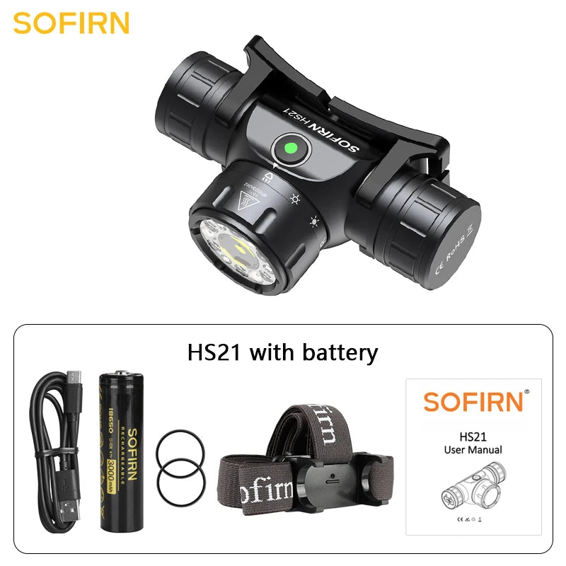 EDC Headlamp USB Rechargeable Flashlight  Powerful Headlight With Infrared Switch