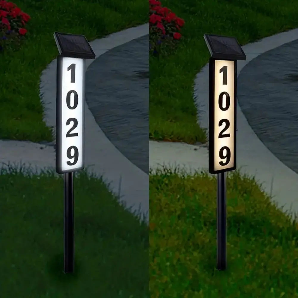 1 pc Solar Light Powered House Number, Address,Sign, Pole Mount,