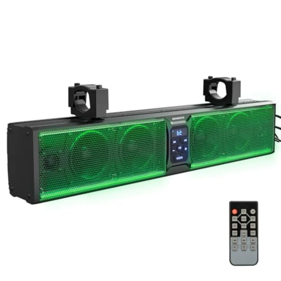 6-Speaker Metal UTV Sound Bar  Waterproof with Bluetooth Connectivity and RGB Lighting Designed