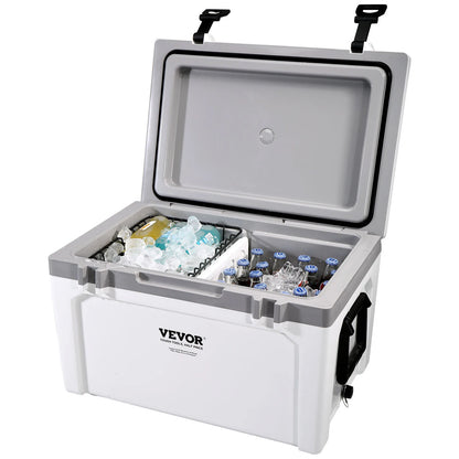 25/33/45/52QT Portable Hard Cooler Fully Insulated Ice Chest Cooling Box Goods Basket