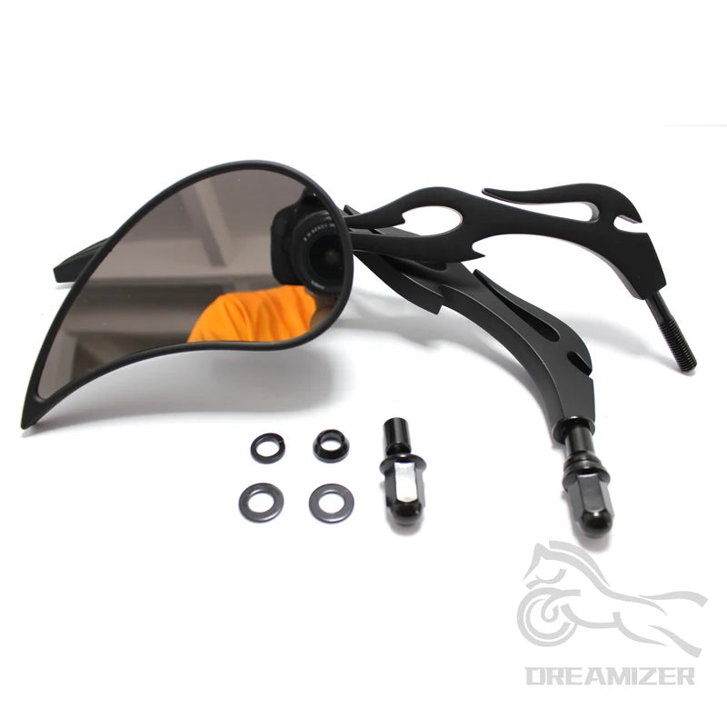Teardrop Custom Rearview Side Mirrors for Harley Touring Sportster Road King Cruiser Choppers