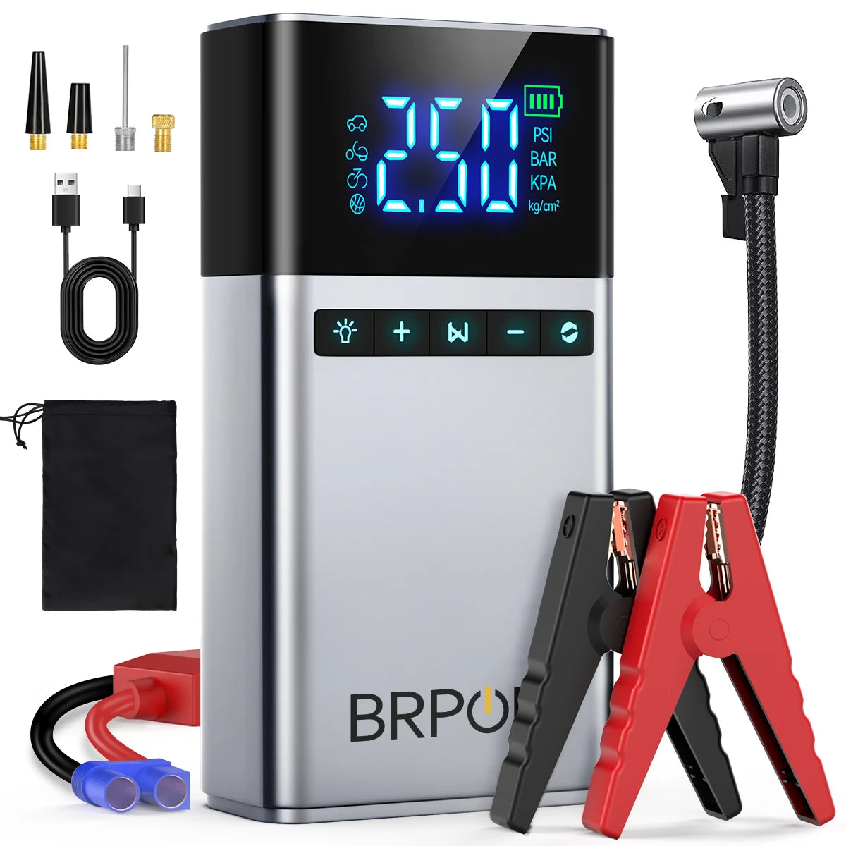 Portable Car Starter with Air Compressor Tire Jumper Starter