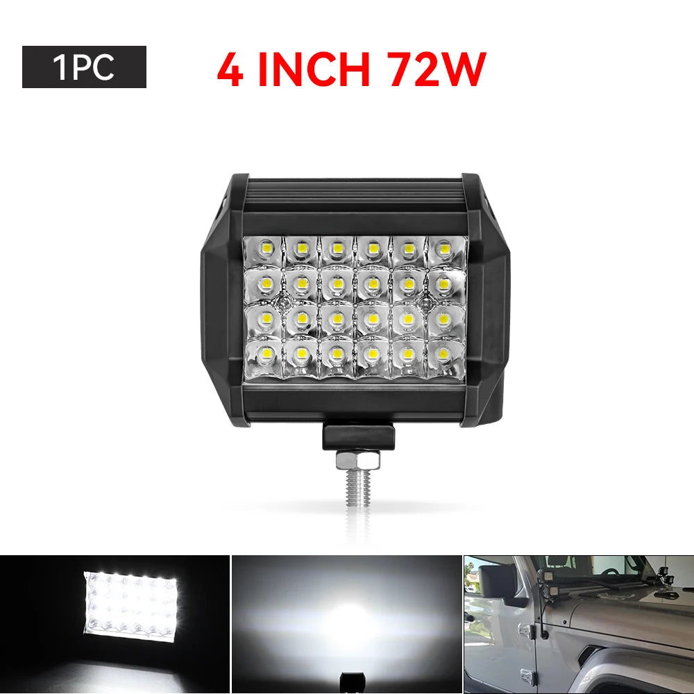 7 Inch Square Spot Pods High/Low Beam waterproof 4inch Led Work Driving Lamp For Off Road SUV UTV ATV Fog LED