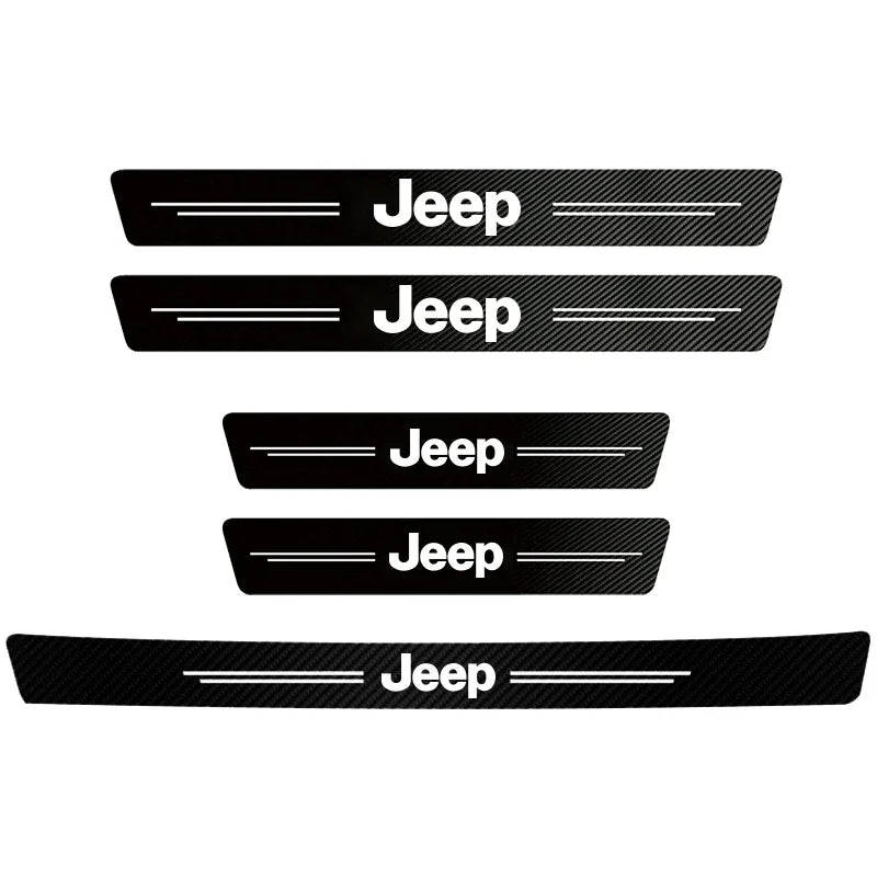 High-quality Carbon Fiber Car Door Sill Protector Sticker For Jeep