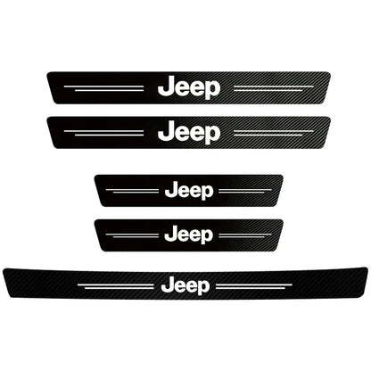 High-quality Carbon Fiber Car Door Sill Protector Sticker For Jeep