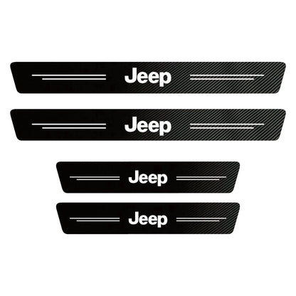 High-quality Carbon Fiber Car Door Sill Protector Sticker For Jeep
