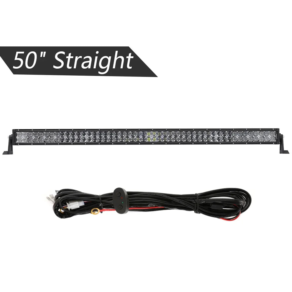22 32 42 50 52inch  Double Row LED Light Bar for SUV ATV Trucks Pickup