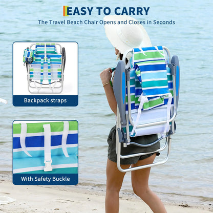 2 Pack  Folding Camping Chair With Cooler Pouch Cup Holder