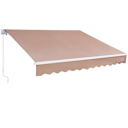 Manual Retractable Outdoor Awning Sun Shade Water-Resistant Polyester