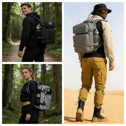 Durable Versatile Tactical Fishing  Webbing Dual Side Bottle Pockets Outdoor Hiking Bag
