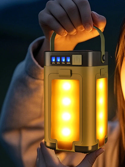 Rechargeable Lantern Power Bank Solar  Portable Flashlight LED