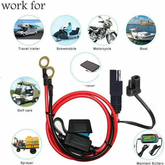 12V Charger Cable For  Battery Terminal To SAE  Charger/Maintainer