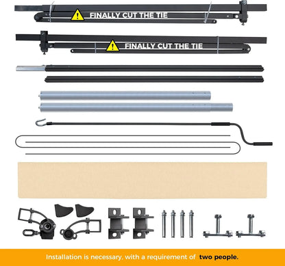 Manual Retractable Patio Awning, UV & Waterproof Polyester Cover, Aluminum Frame