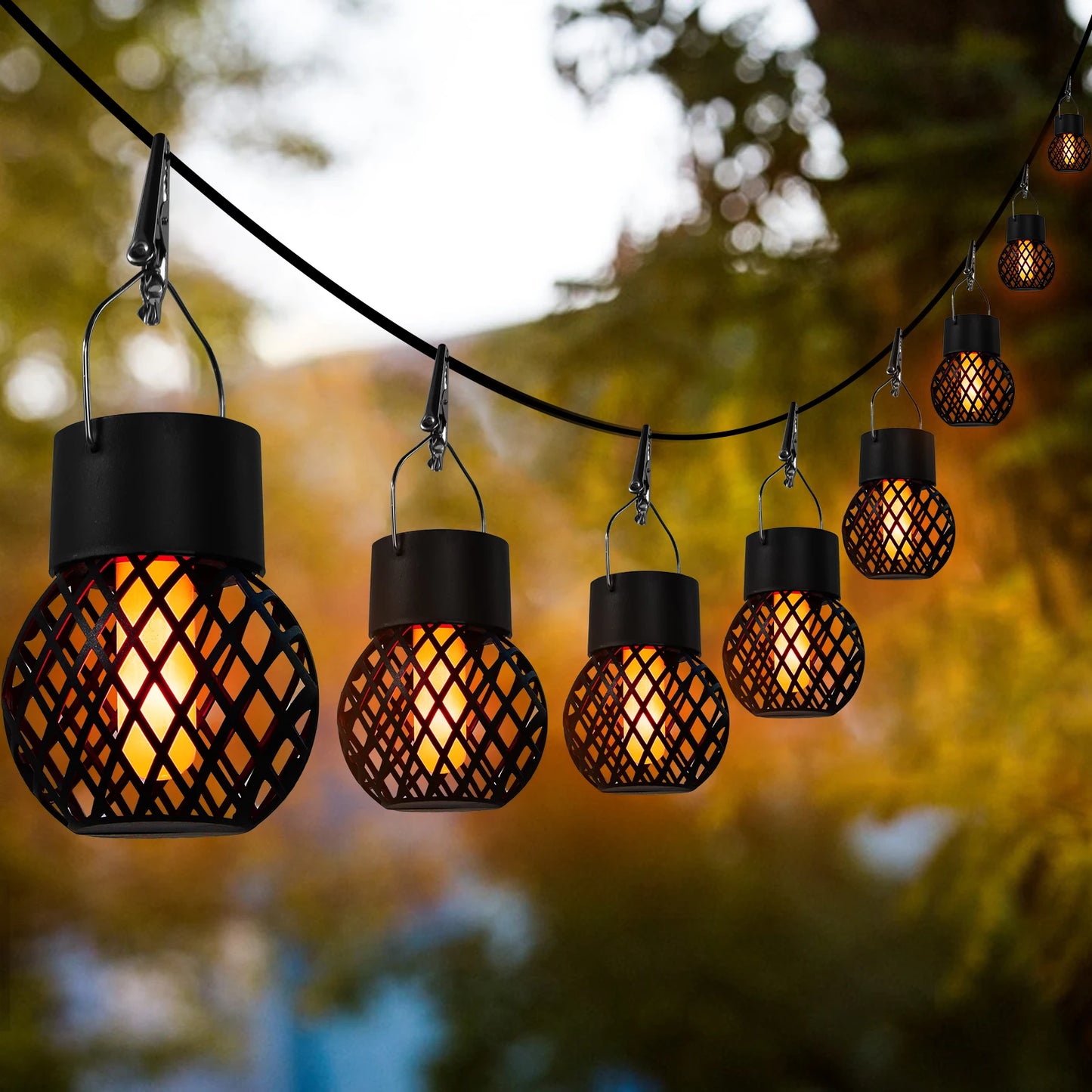 Solar-Powered Outdoor Hanging Lights