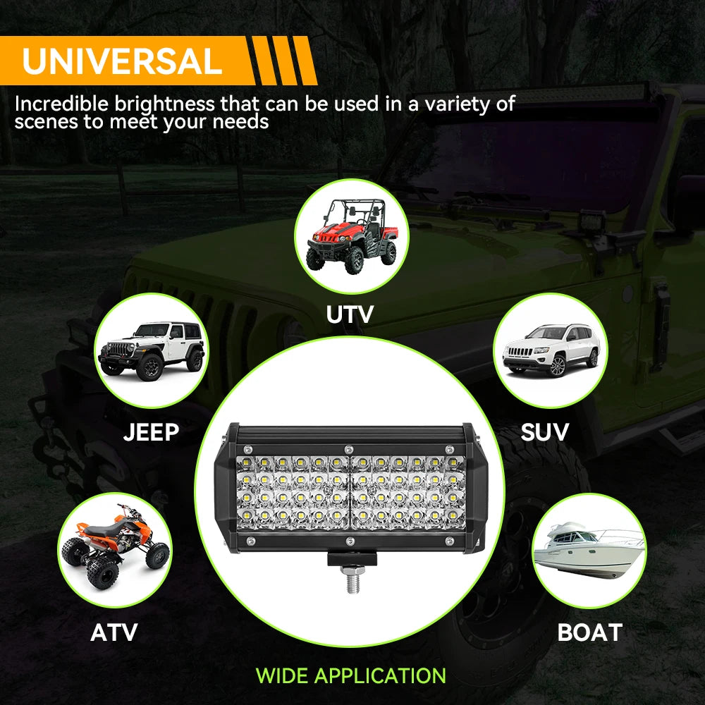 7 Inch Square Spot Pods High/Low Beam waterproof 4inch Led Work Driving Lamp For Off Road SUV UTV ATV Fog LED