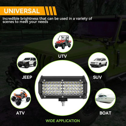 7 Inch Square Spot Pods High/Low Beam waterproof 4inch Led Work Driving Lamp For Off Road SUV UTV ATV Fog LED