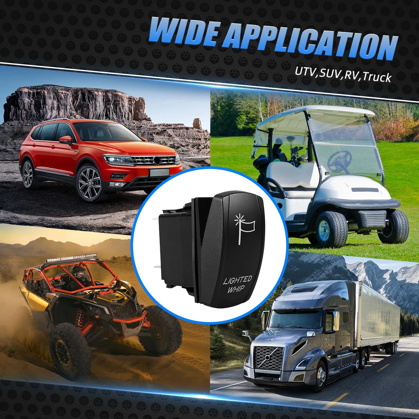 UTV LED Whip Lights Switch