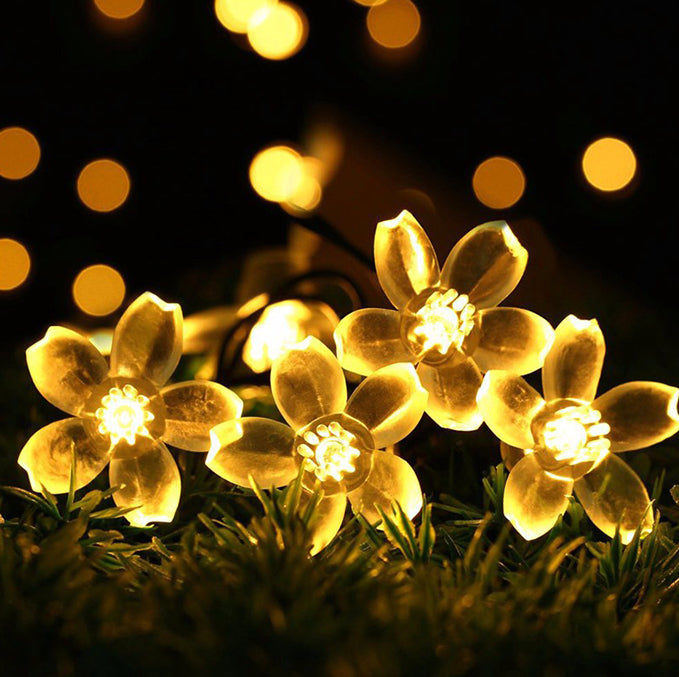 Cherry Blossom Solar String Lights Waterproof Outdoor Garden Patio Lighting 50 LED 22FT
