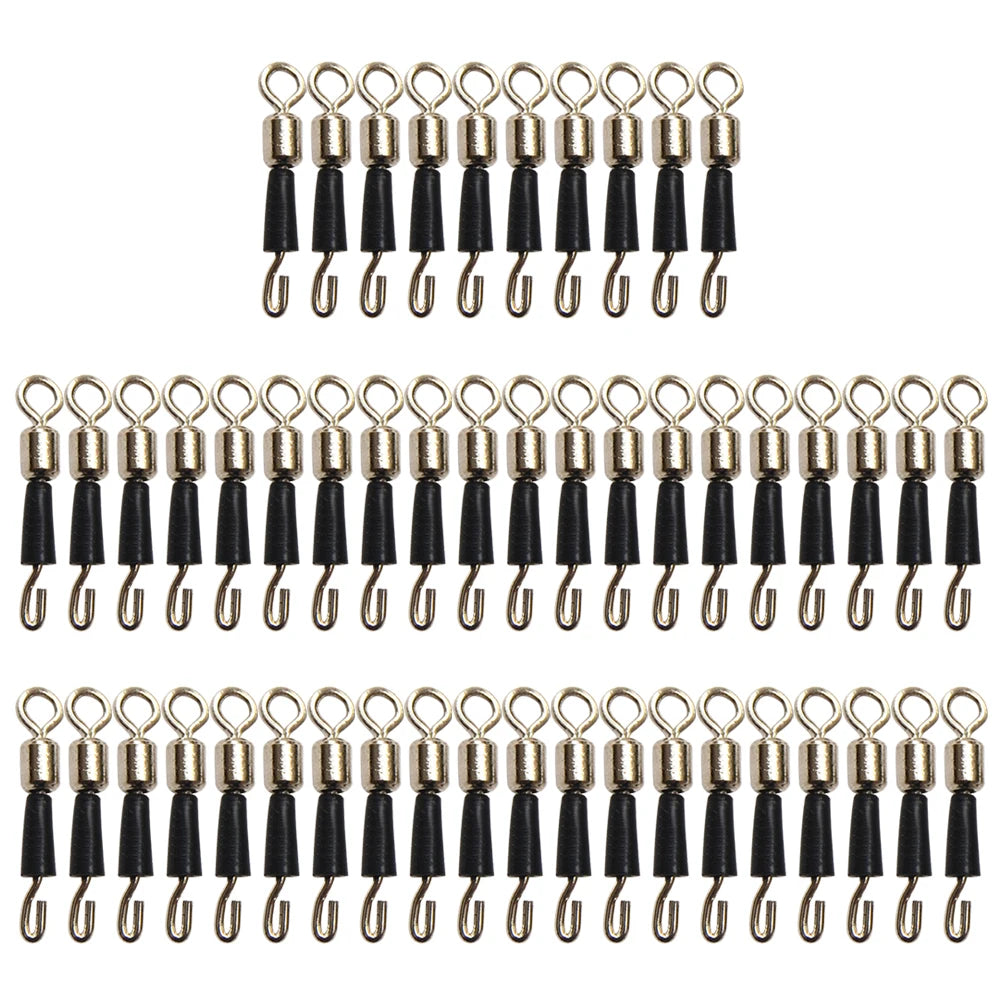 50pcs Fishing Ball Bearing Swivel Solid Rings