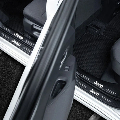 High-quality Carbon Fiber Car Door Sill Protector Sticker For Jeep