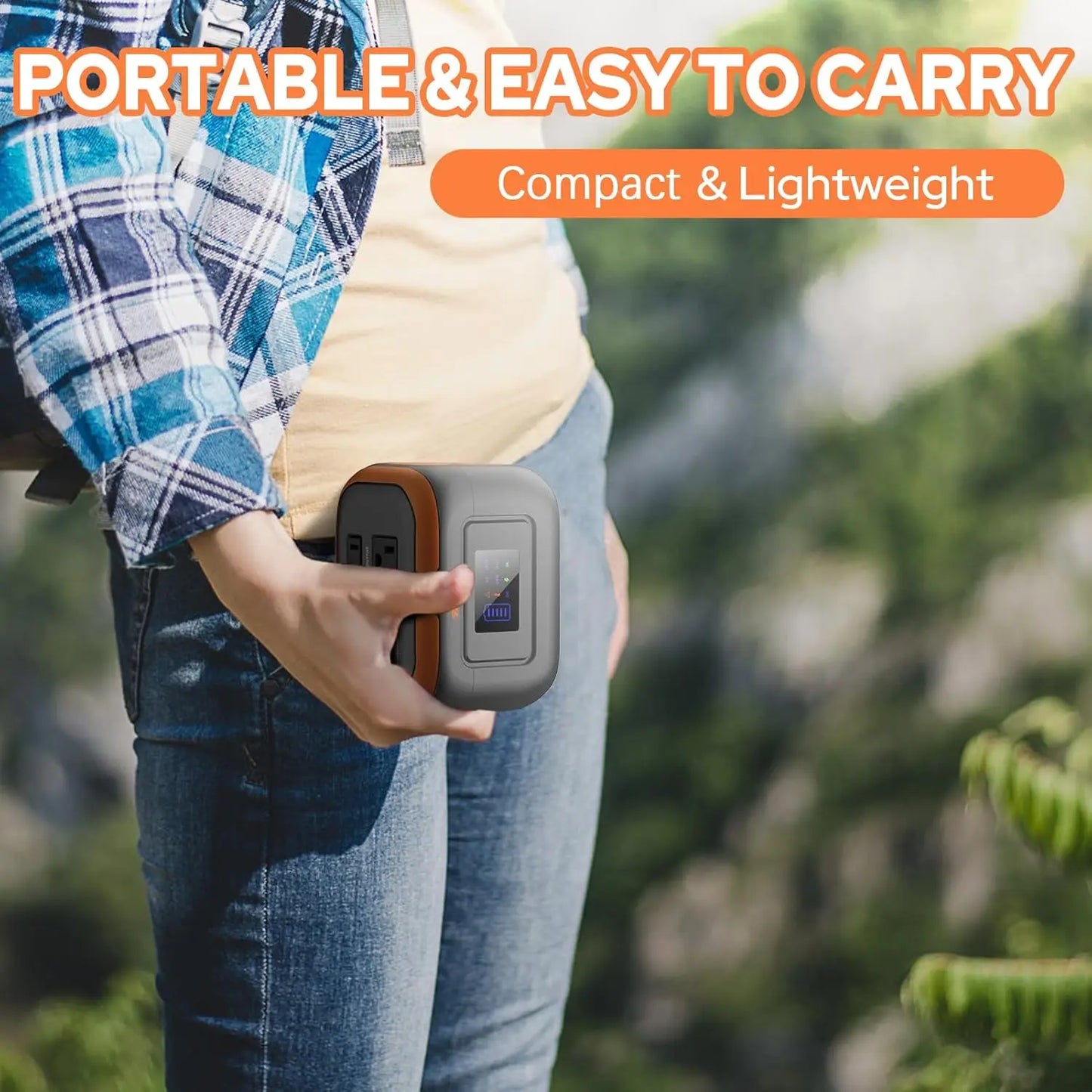 120W Portable Power Station 97.6Wh Power Bank with AC Outlet/USB C/LED Light for
