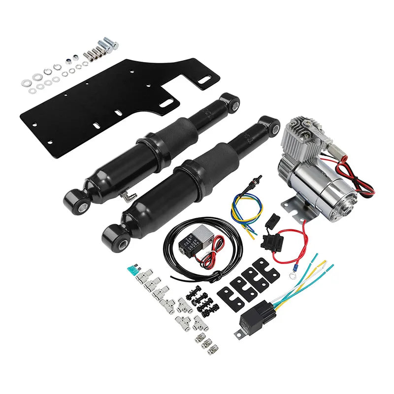 Motorcycle Rear Air Ride Suspension Kit Fit For Harley Touring Road King Electra Street Glide 1994-2025