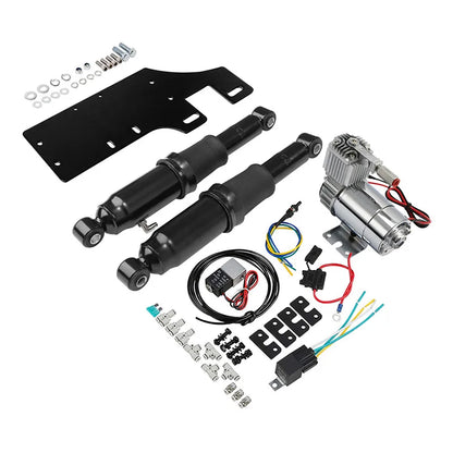 Motorcycle Rear Air Ride Suspension Kit Fit For Harley Touring Road King Electra Street Glide 1994-2025