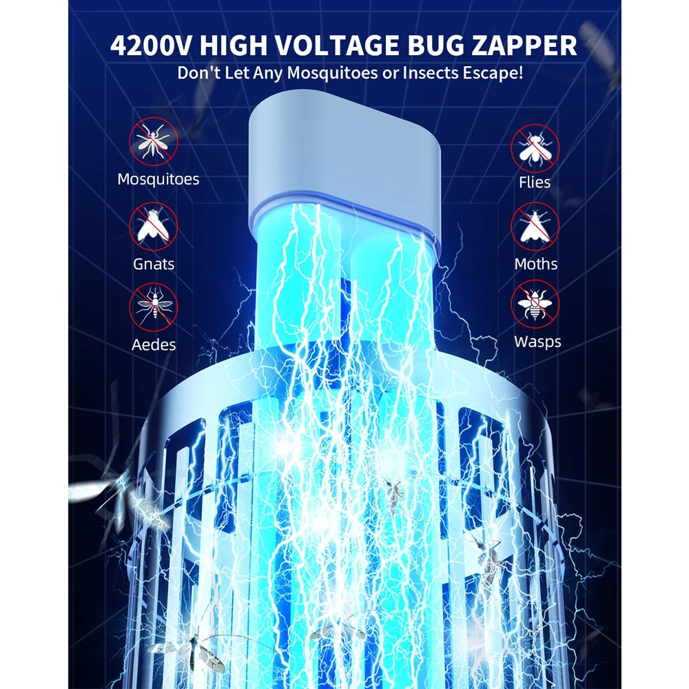 Bug Zapper Outdoor Mosquito with Dual LED Light  Fly 15W  Insect Trap