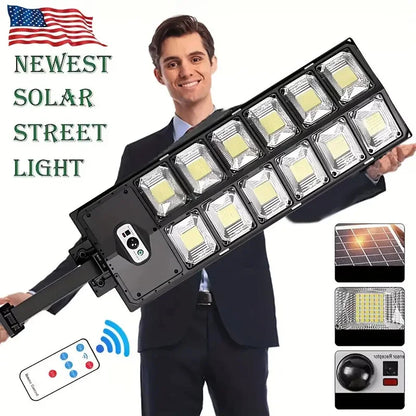 LED Solar Street Wide Angle Motion Sensor, Remote Control, Energy-Efflcient, Waterproof