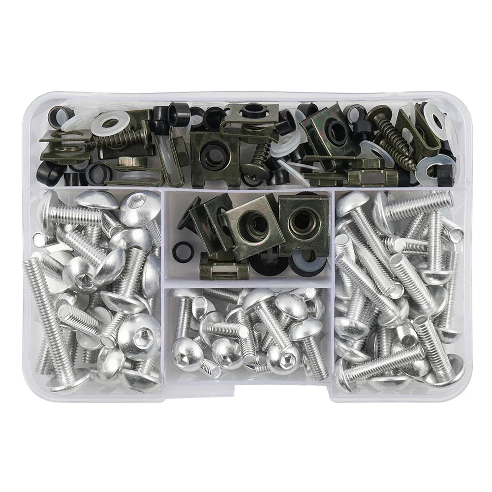 177PCS Motorcycle Fairing Protector Screws Nut Kit