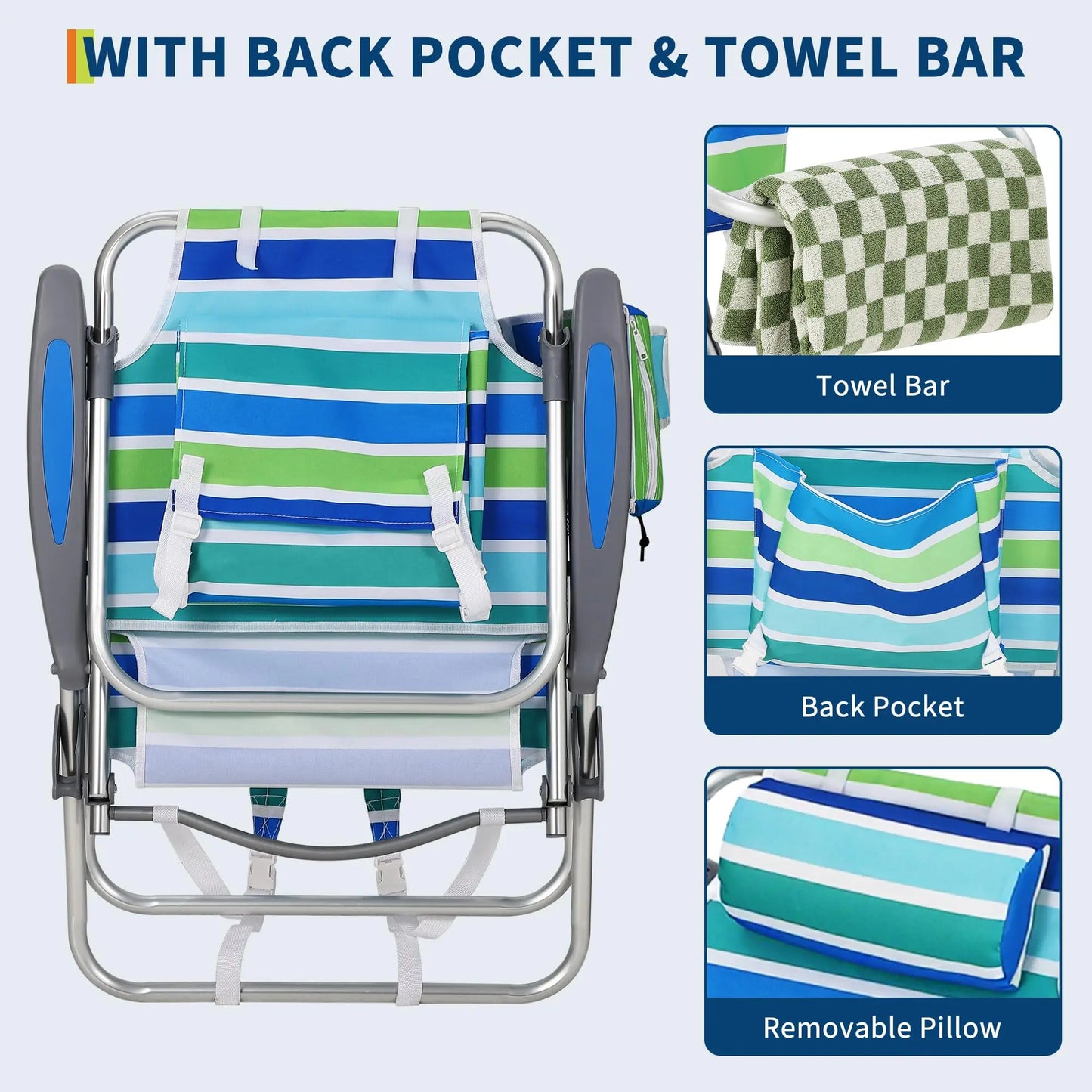 2 Pack  Folding Camping Chair With Cooler Pouch Cup Holder