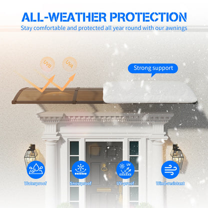 Large Awning for Door Entrance Window Awnings Door Canopy Sun Shade Cover Patio Rain Snow Cover