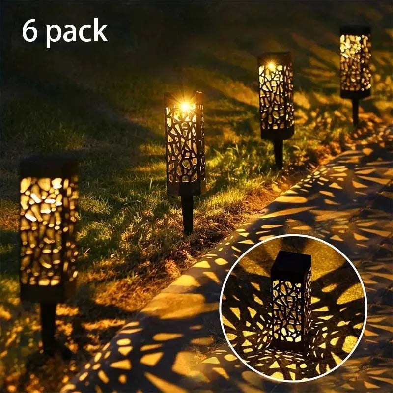 6PCS Solar Powered LED Garden Stake Lights  Waterproof Outdoor Landscape Lighting