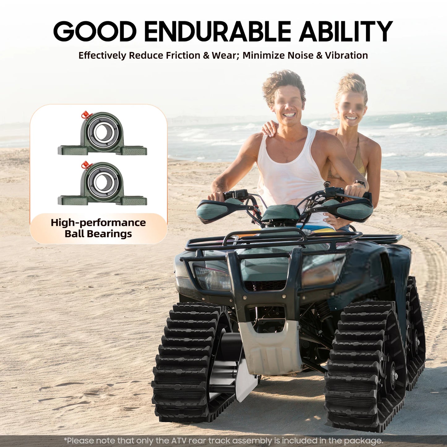 ATV Rear Track Assembly Black Aluminum Alloy Gray Cast Iron