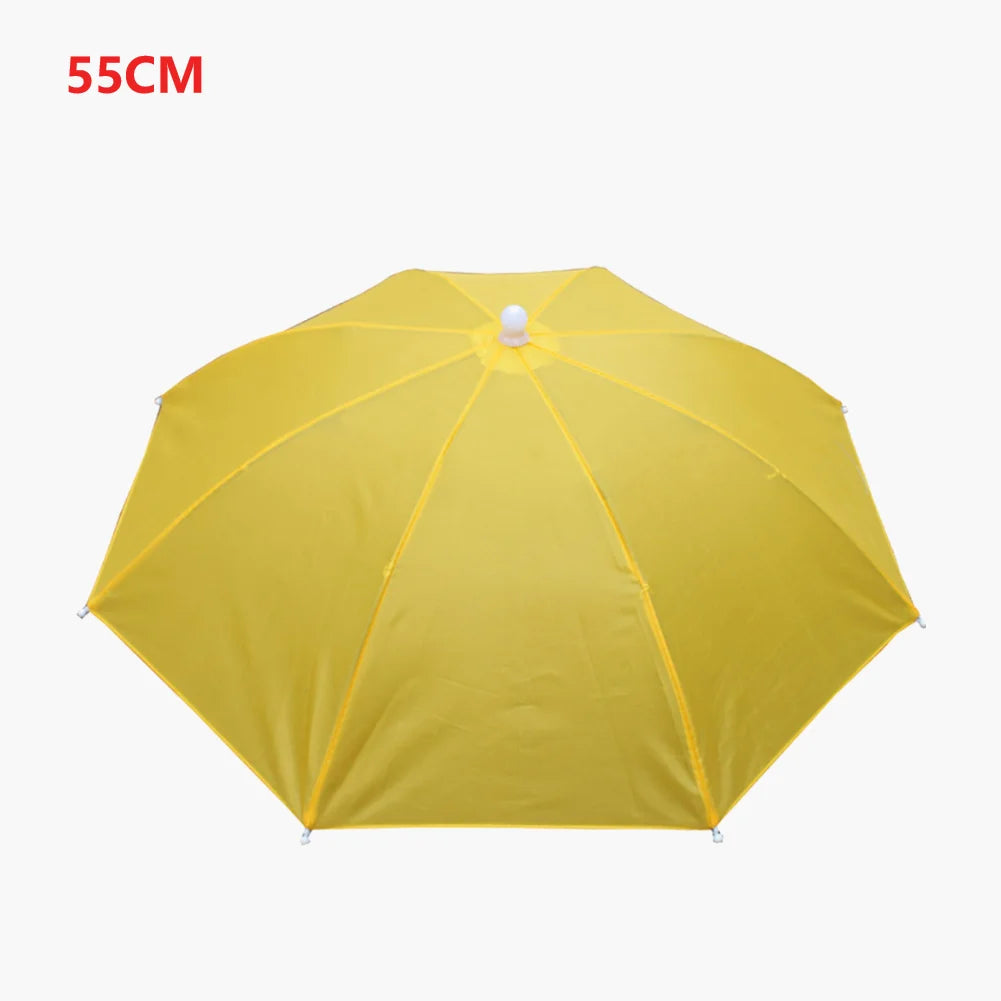 Outdoor Foldable Head Umbrella Hat Headwear Sun Cap Rainproof
